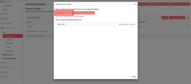 Download Template Screen