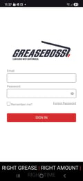 App - Log In screen